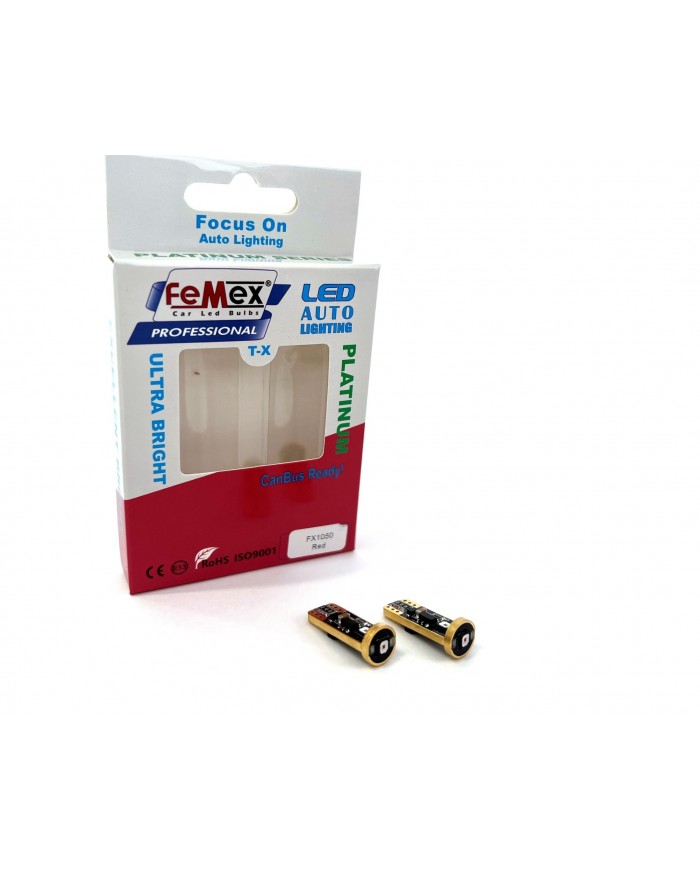 FEMEX Platinum Kırmızı T10 3smd OSRAM Chipset Led Ampul Aktif Canbus