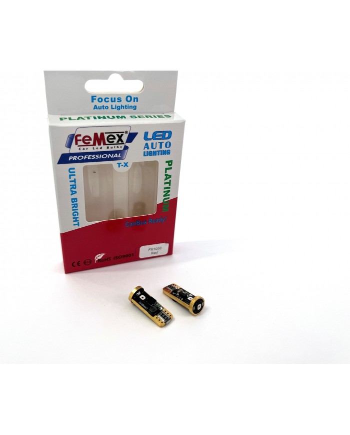 FEMEX Platinum Kırmızı T10 3smd OSRAM Chipset Led Ampul Aktif Canbus