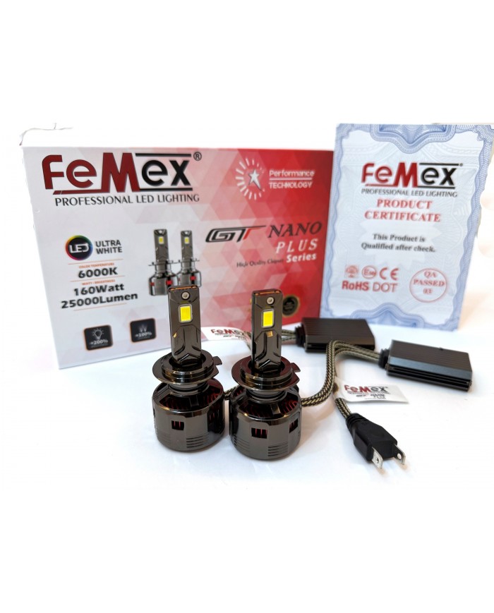 Femex GT Nano Plus Csp LUMILED ROYAL Chipset Radyatör Soğutmalı H7 Led Xenon Led Headlight