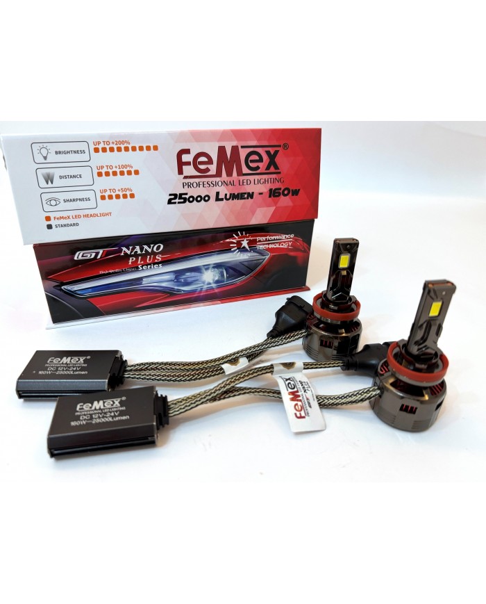 Femex GT Nano Plus Csp LUMILED ROYAL Chipset Radyatör Soğutmalı H8/11 Led Xenon Led Headlight