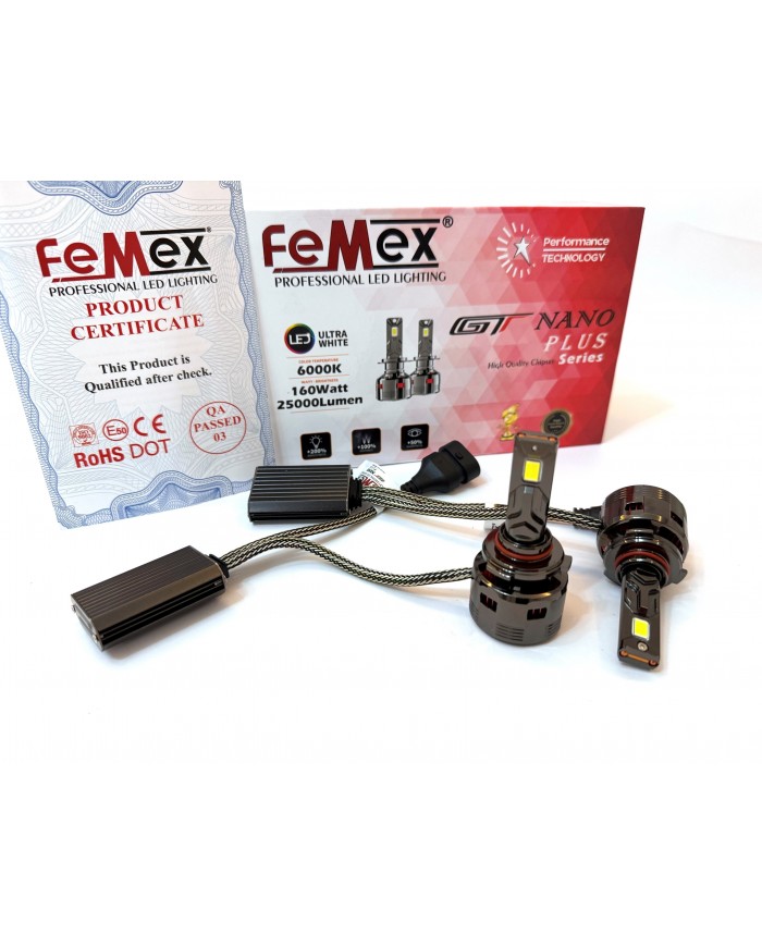 Femex GT Nano Plus Csp LUMILED ROYAL Chipset Radyatör Soğutmalı HB3 9005 Led Xenon Led Headlight
