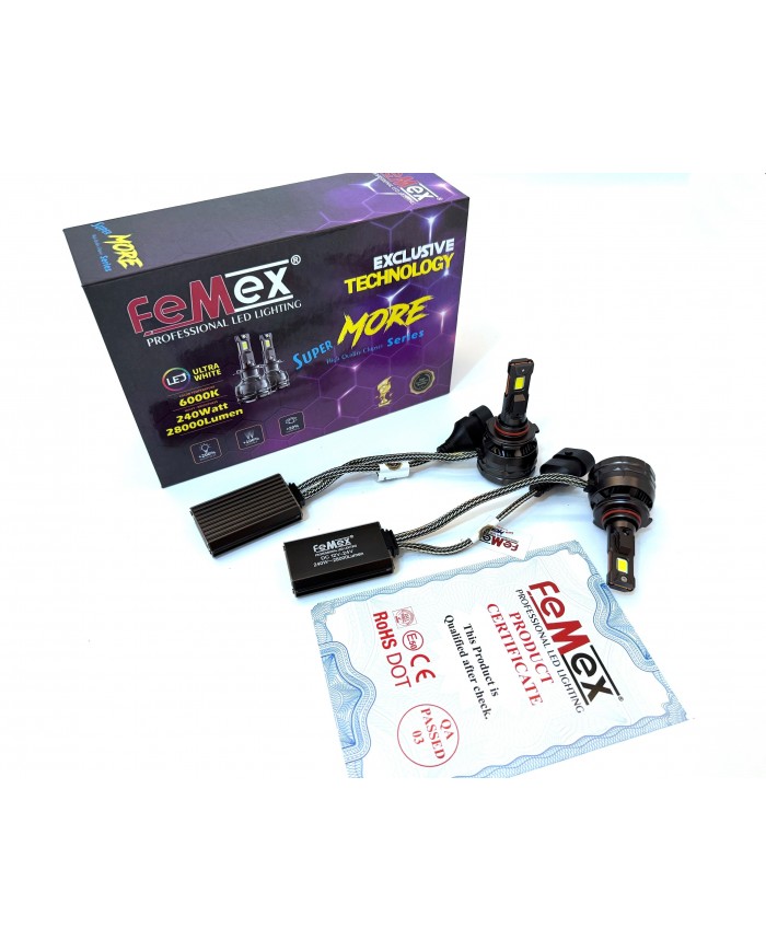 Femex Super More Csp SUPERIOR ETI Chipset Radyatör Soğutmalı HB3 9005 Led Xenon Led Headlight