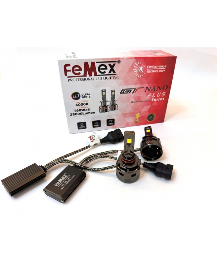 Femex GT Nano Plus Csp LUMILED ROYAL Chipset Radyatör Soğutmalı HB3 9005 Led Xenon Led Headlight
