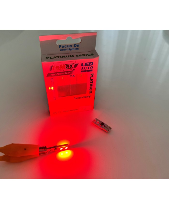 FEMEX Platinum Kırmızı T10 4 Smd 3030 Chip Led Ampul Aktif Canbus