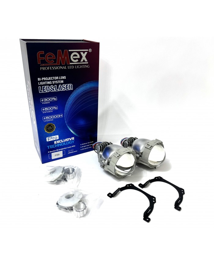 FEMEX Vidalı Bi-Led Far İçi LED Mercek 3 Inc Kısa Uzun Birlikte (Vidalı Somonlu)