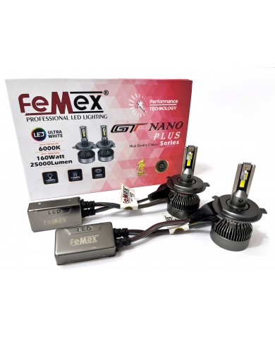 Femex GT Nano Plus Csp LUMILED ROYAL Chipset Radyatör Soğutmalı H4 Led Xenon Far Ampulu Femex GT Nano Plus Csp LUMILED ROYAL Chipset Radyatör Soğutmalı H4 Led Xenon Far Ampulu