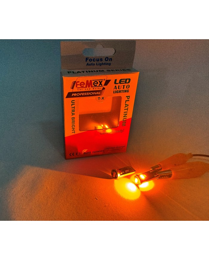 FEMEX Platinum Turuncu T10 3smd CSP Chipset Led Ampul Aktif Canbus