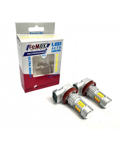 FEMEX Sis Led Ampul H8/11 Çift Renk Mercekli Led Ampul Beyaz&Turuncu Aç&Kapa