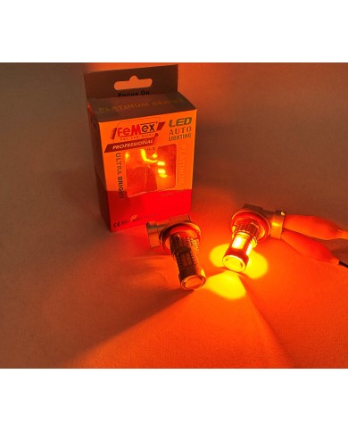 FEMEX Sis Led Ampul H8/11 Çift Renk Mercekli Led Ampul Beyaz&Turuncu Aç&Kapa