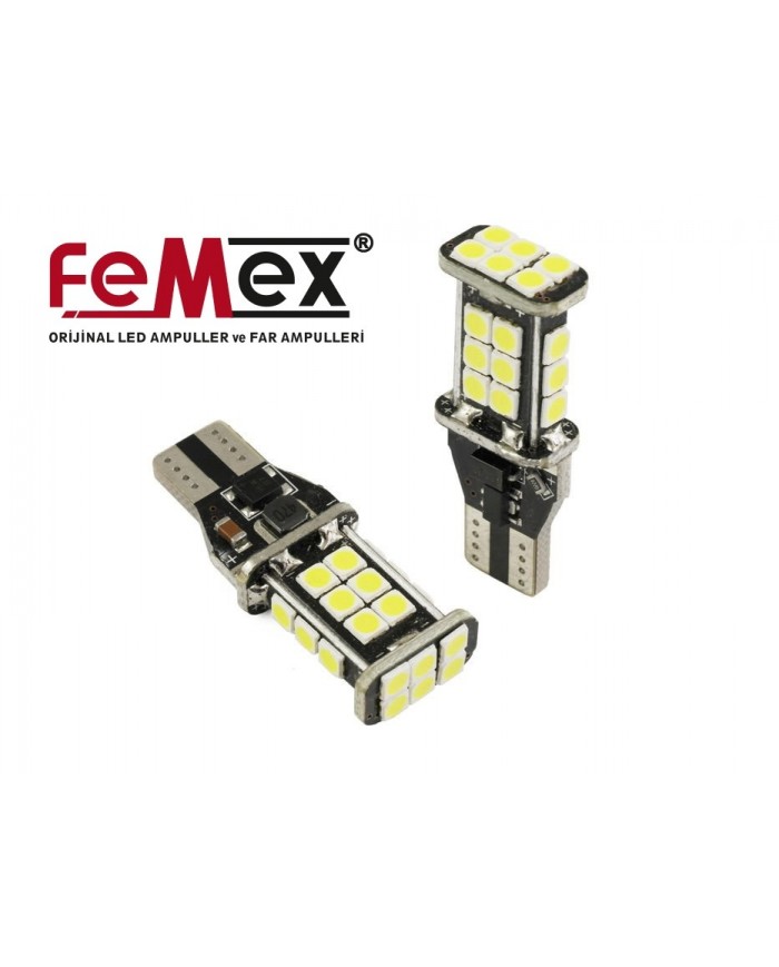 FEMEX Platinum Beyaz T15 24 Smd 3030 Chip Led Ampul Aktif Canbus