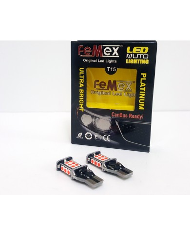 FEMEX Platinum Kırmızı T15 24 Smd 3030 Chip Led Ampul Aktif Canbus