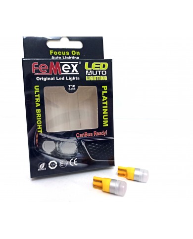 FEMEX T10 1smd 3030 Chipset Mini Turuncu Led Ampul Aktif Canbus