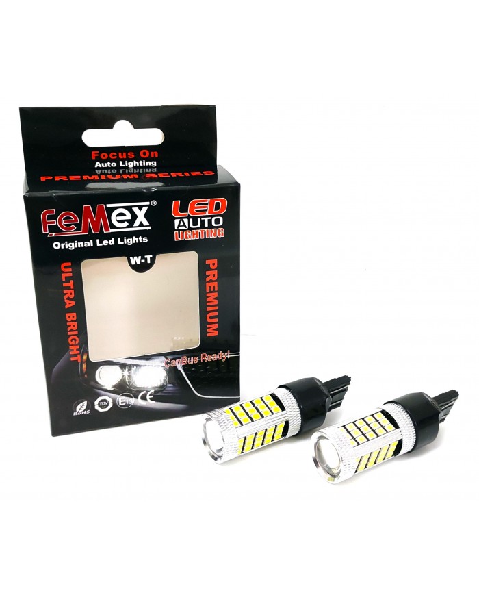FEMEX Premium T20 7440/7443 9W Tek Duy / Çift Duy Led Ampul  Beyaz 2835 Chip 66smd Ultra Parlak Mercekli