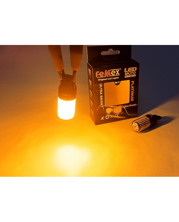 FEMEX Platinum T20 7440/7443 9W Tek Duy / Çift Duy Led Ampul Turuncu 4014Chip 144smd Ultra Parlak