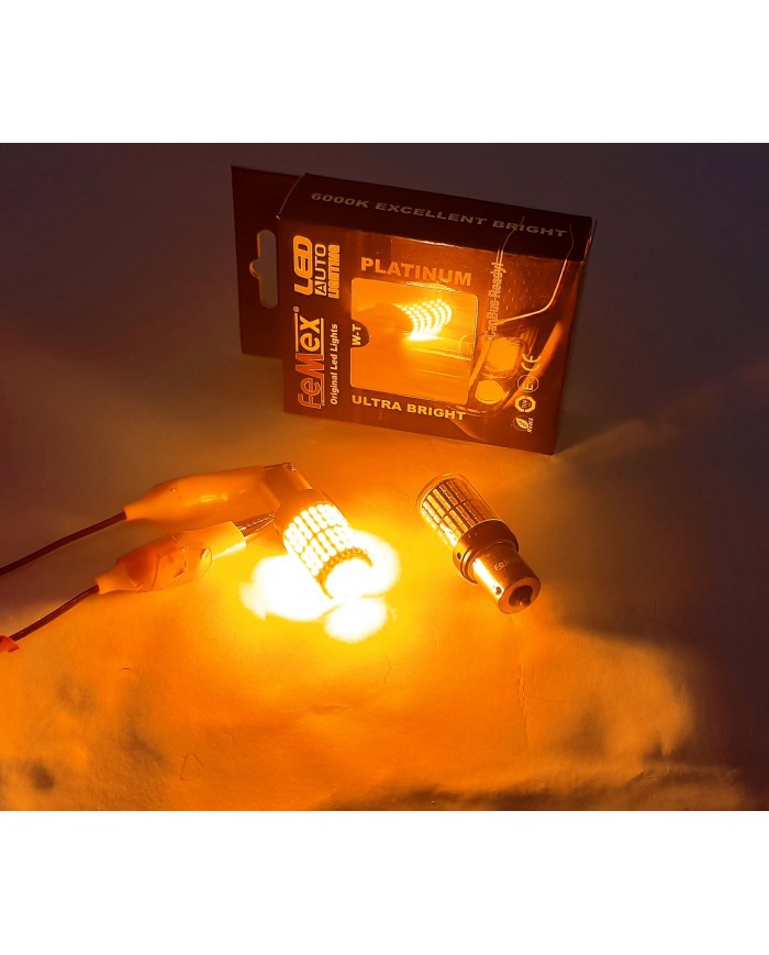 FEMEX Paltinum P21W 1156 9W Tek Duy Led Ampul Turuncu 4014 Chip 144smd Ultra Parlak
