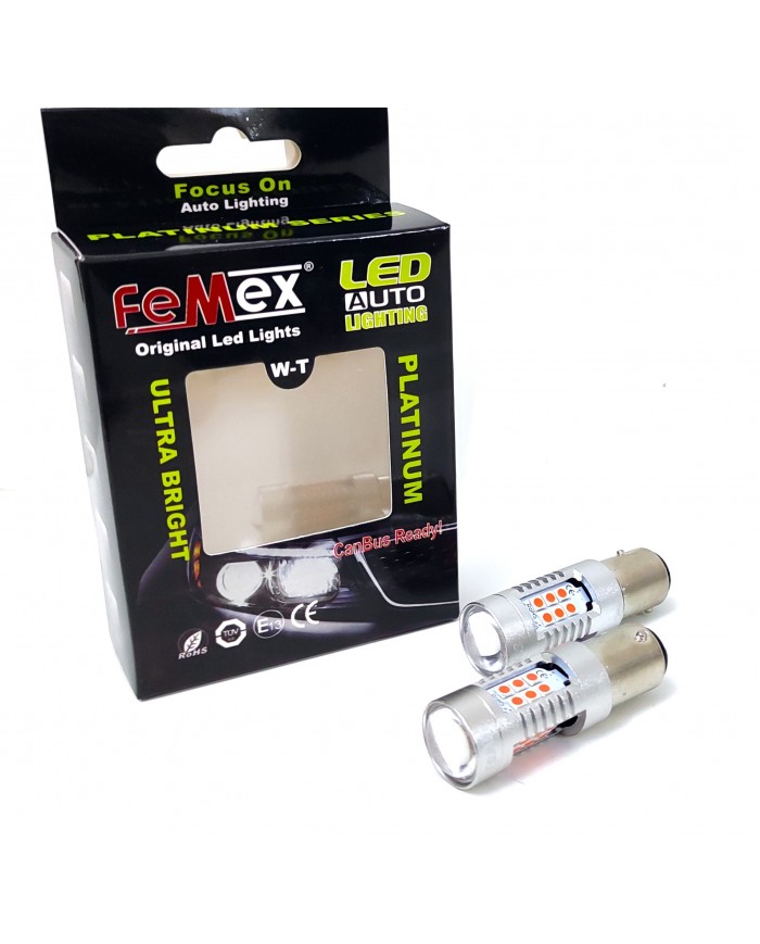 FEMEX Platinum P21W 1156 15W Tek Duy Led Ampul Kırmızı Mercekli Ultra Parlak