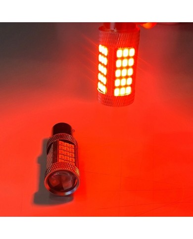 P21W 1156 9W Tek Duy Led Ampul Kırmızı 2835 Chip 66smd Ultra Parlak Mercekli