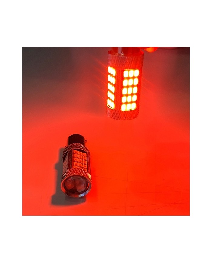 P21W 1156 9W Tek Duy Led Ampul Kırmızı 2835 Chip 66smd Ultra Parlak Mercekli