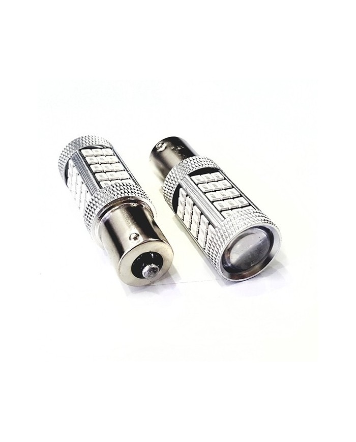 P21W 1156 9W Tek Duy Led Ampul Kırmızı 2835 Chip 66smd Ultra Parlak Mercekli