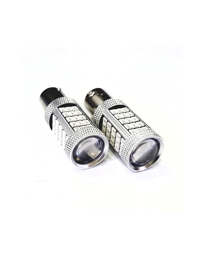 P21W 1156 9W Tek Duy Led Ampul Kırmızı 2835 Chip 66smd Ultra Parlak Mercekli