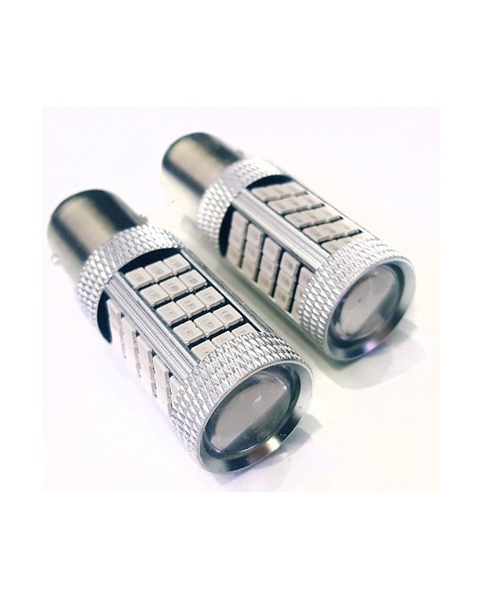 P21W 1157 9W Çift Duy Led Ampul Kırmızı 2835 Chip 66smd Ultra Parlak Mercekli