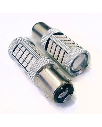 P21W 1157 9W Çift Duy Led Ampul Kırmızı 2835 Chip 66smd Ultra Parlak Mercekli