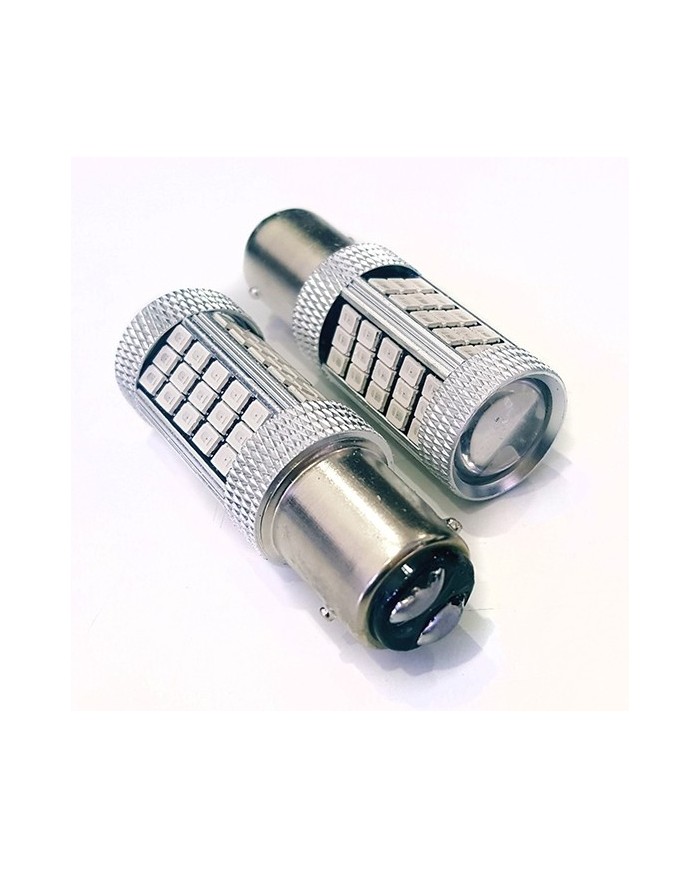 P21W 1157 9W Çift Duy Led Ampul Kırmızı 2835 Chip 66smd Ultra Parlak Mercekli