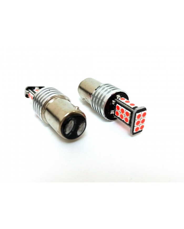 P21W 1157 Çift Duy Led Ampul Kırmızı 3030 Chip Parlak