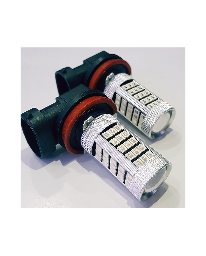 Sis Led Ampul H8/11 2835 Chip 9W Led Ampul Mavi 66smd Ultra Parlak 6000K Mercekli