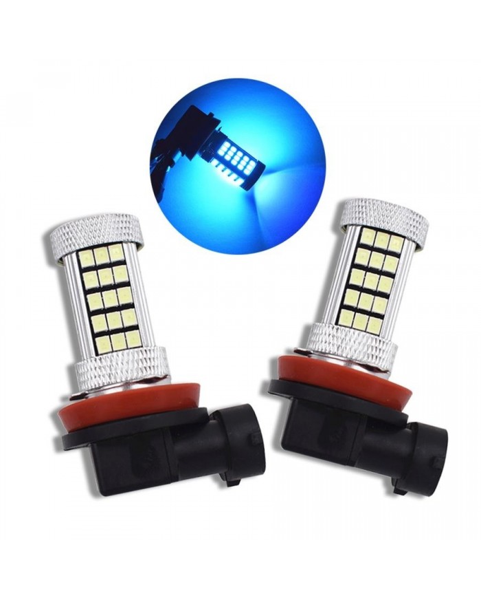 Sis Led Ampul H8/11 2835 Chip 9W Led Ampul Turkuaz  66smd Ultra Parlak Turkuaz Mercekli