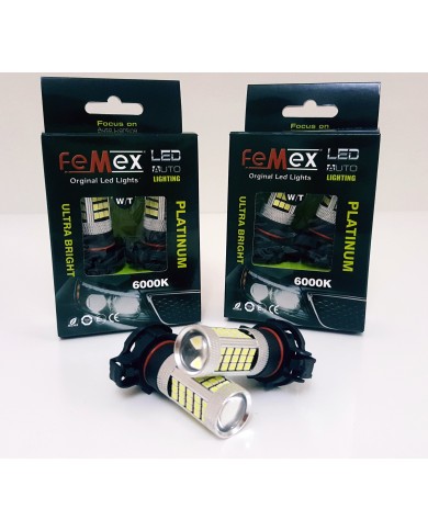 Sis Led Ampul PSX24W H16 2835 Chip 9W Led Ampul Beyaz 66smd Ultra Parlak 6000K Mercekli