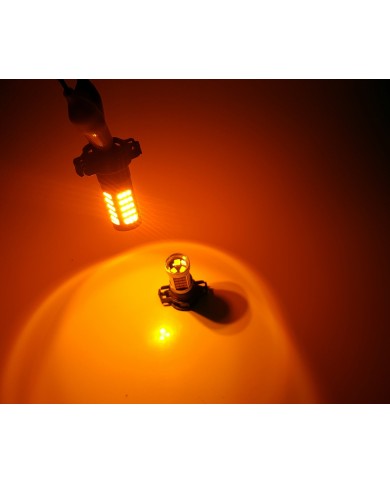 Sis Led Ampul PSX24W H16 2835 Chip 9W Led Ampul Turuncu  66smd Ultra Parlak  Mercekli