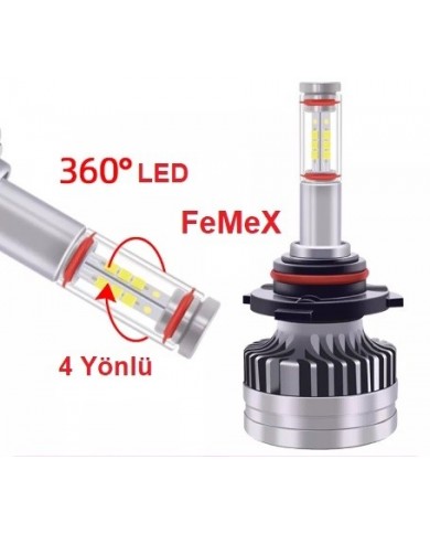 FEMEX 360* Csp Superior 4 Yönlü Cipset HB4 9006 Led Xenon Led Headlight FEMEX 360* Csp Superior 4 Yönlü Cipset HB4 9006 Led Xenon Led Headlight